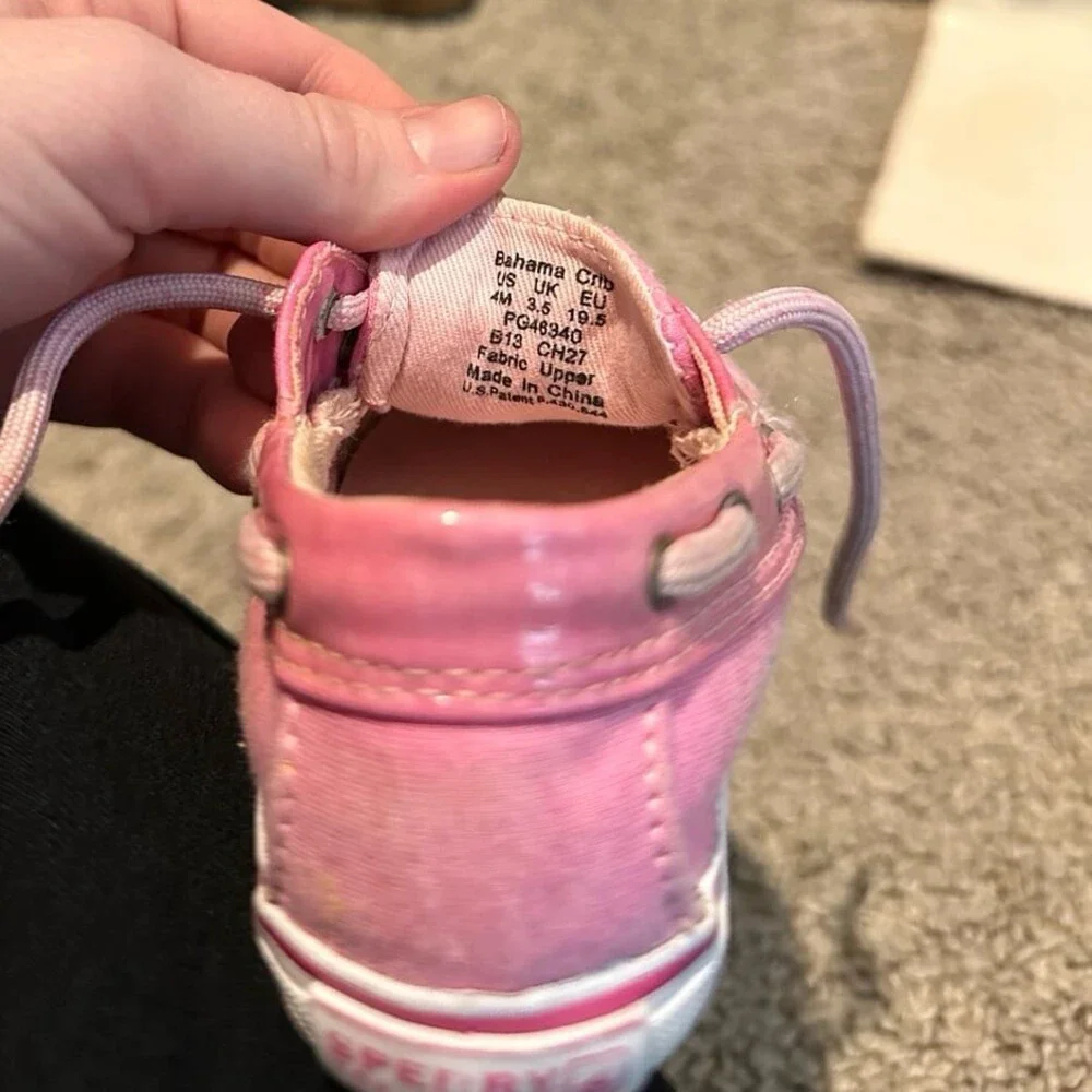 Pink toddler sperry size 4 M